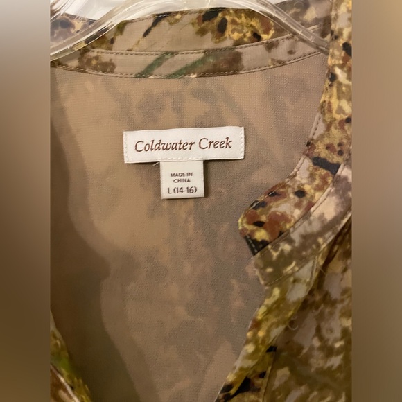 COLDWATER CREEK
BEIGE/BROWN FLORAL
DESIGN CHIFFON BLOUSE SZ L - Picture 3 of 9